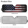 thumbnail image 6 of Uorisanigo Windshield Sunshade Sun Shade Sun Visor Mat Car Heat Shield for Rubicon Sahara TJ JK JKU 2 Door & 4 Door, UV Rays Blocker Keeps Car Cooler(American Flag), 6 of 7