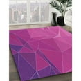 thumbnail image 3 of Ahgly Company Machine Washable Indoor Square Transitional Deep Pink Area Rugs, 4' Square, 3 of 7