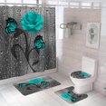 thumbnail image 1 of Puntoco Valentine'S Day Shower Room toilet Shower Curtain Floor Mats Four-Piece Set, 1 of 3