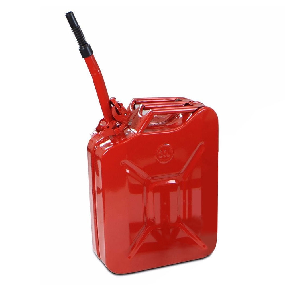 20L US Standard Cold-rolled Plate Petrol Diesel Can Gasoline Bucket with Oil Pipe Red 