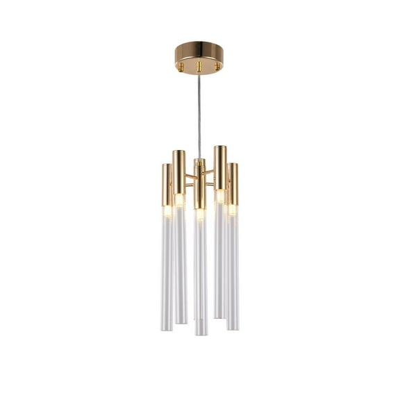 Bethel International Single Pendant Lighting gold Metal & Glass