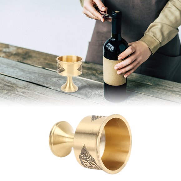 Wine Chalice, Pure Brass Brass Chalice Cup Surface Polishing Engraving Flower Pattern for Party for Home for Wedding