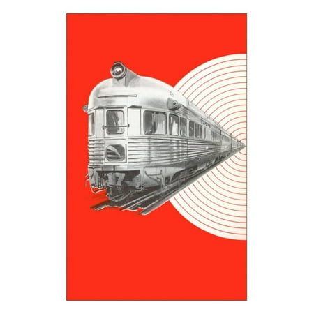 Caboose Art - Caboose of Modern Train Print Wall Art