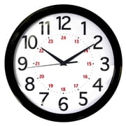 Realspace® Round 24-Hour Wall Clock, 12, Black