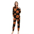 thumbnail image 2 of AGWOLF Matching Family Pajamas One-Piece Hooded Halloween Pumpkin Pajamas Set Comfy Long Sleeve Zipper Jammies Sleepwear Zipper Onesies Loungewear for Halloween Night Mom XL, 2 of 5