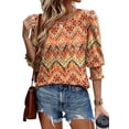 thumbnail image 2 of Fantaslook Blouses for Women Dressy Casual 3/4 Length Sleeve Womens Tops with Smocked Cuffs Fashion Shirts, 2 of 8