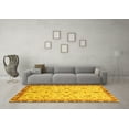 thumbnail image 3 of Ahgly Company Indoor Square Oriental Yellow Traditional Area Rugs, 5' Square, 3 of 4