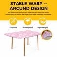 thumbnail image 4 of Pink White Christmas Table Cloths for 3 Foot Rectangle Tables, Xmas Tree Snowflake Winter Abstract Patio Waterproof Elastic Fitted Tablecloths, Washable Rectangular Table Cover for Camping, 4 of 8