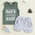 thumbnail image 5 of TOWED22 Baby Toddler Boy Sleeveless Tank Shirt + Adorable Graphic Shorts 2pcs Summer Clothing Casual Outfits Set(Green,2-3 Y), 5 of 5