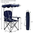 thumbnail image 2 of SEEKOL Camping Chair, Folding Outdoor Lawn Chair with Canopy, Carry Bag & Cup Holder, Portable Heavy Duty Camp Chair for Outside Travel, Picnic, Beach Soccer Chairs, 2 of 7
