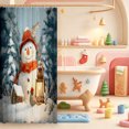 thumbnail image 3 of Manfei Western Xmas Festive Shower Curtain 72Wx84L,Rustic Christmas Animals Bathroom Shower Curtain, 3 of 5