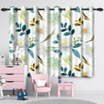 thumbnail image 6 of Nanqianyi Watercolor Floral Blackout Curtains 52"W x 63"L for Bedroom, Living Room, Set of 2 Thermal Insulated Drapes, 6 of 8