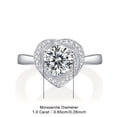 thumbnail image 4 of Adjustable 1 Carat Moissanite Ring 925 Sterling Silver Wedding Band For Women, Suitable For Banquet Party Official Occasion, Holiday Valentine's Day Proposal Engagement Wedding Gift, 4 of 9