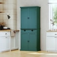 thumbnail image 5 of HLR 72" Utility Pantry Storage Cabinet, Tall Cupboard with Door Shelves and Drawer for Kitchen, Green, 5 of 8