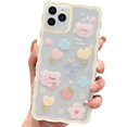 thumbnail image 1 of Compatible with iPhone 11 Pro Max Case Cute Cartoon Floral Bear Pattern Design Women Girls Kawaii -Yellow, 1 of 5