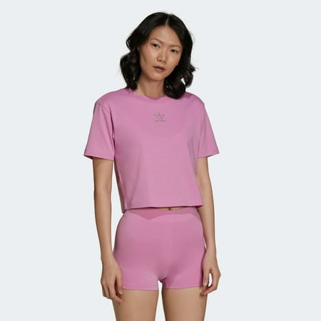 Adidas Originals Women's 2000 Luxe Cropped Tee HF9199 Bliss Orchid