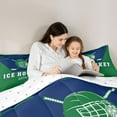 thumbnail image 5 of Homewish Boys Ball Game Bedding Comforter Set,Hockey Sport Twin Comforter Sets,Green Blue Bedding Set For Boys Kids,Super Cozy Room Decor Reversible,2-Piece, 5 of 8