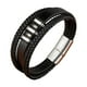 thumbnail image 1 of Pulsera de cuero trenzado negro para hombre, brazalete de 21 cm, 8,3", suave y B, 1 of 9