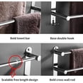 thumbnail image 4 of Toallero de barra ajustable, color negro, con toallero retráctil de acero inoxidable para montar en la pared, ahorra espacio en la cocina, el baño y el inodoro, 4 of 4