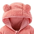 thumbnail image 3 of Mgmyaa Newborn Baby Fleece Footie Snowsuit Hooded Bunting Jumpsuit Winter Warm Romper Onesie Fullbody Outfit Girls Boys, 3 of 5