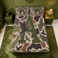 thumbnail image 5 of meiyoeat Camouflage Duck Monogram A Bed Sheets For Boys,Hunting Themed Initial Full Size Sheets,4 Pieces,1 Flat Sheet,1 Fitted Sheet and 2 Pillowcases, 5 of 6