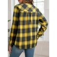 thumbnail image 5 of DOKOTOO Plaid Shirts for Women Casual V Neck Button Down Blouses Trendy Long Sleeve Boho Tops, 5 of 7