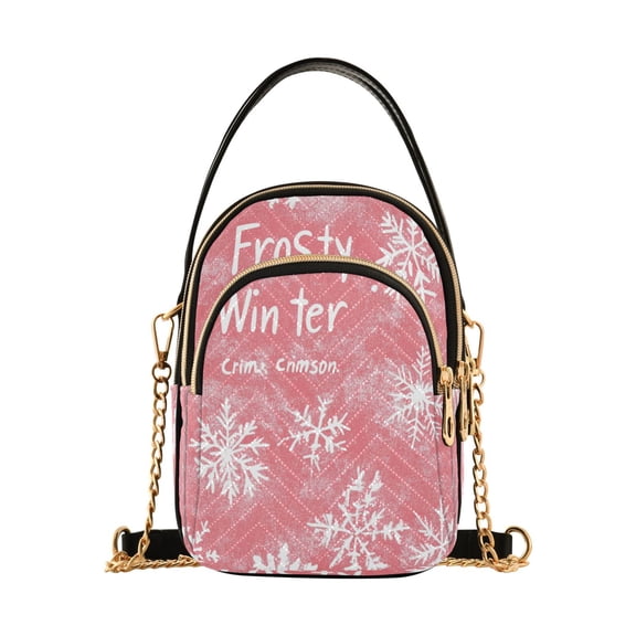 Cross Body Fashion Shoulder Waist Purse Bags Frosty Winter Whimsy Pocket Handbags