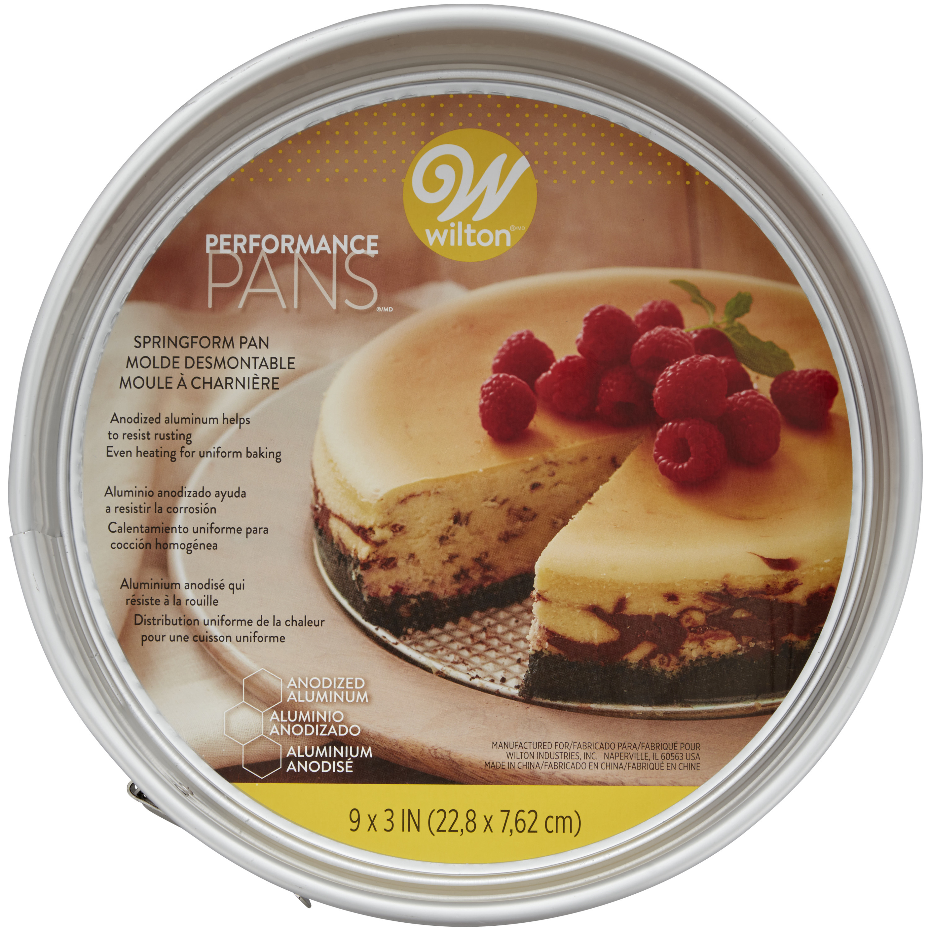 Wilton Aluminum Springform Pan, 9-Inch Round Pan for Cheesecakes and Pizza 