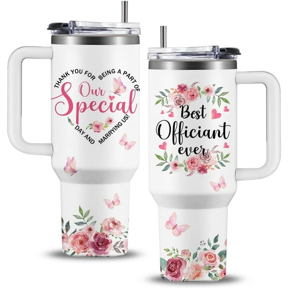 Officiant Gifts Tumbler 40oz, Best Officiant Ever Gift For Wedding, Funny Wedding Registry Coffee Cup from Couple Bride Groom Thank You Mug