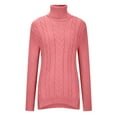thumbnail image 4 of STETMN Women's Turtleneck Fall Sweater Soft Cable Knit Long Sleeve Loose Jumper Top, 4 of 5