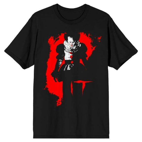 IT 2017 Pennywise Dripping Red Letters Men's Black T-shirt-Medium