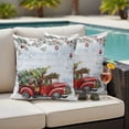 thumbnail image 5 of Christmas Truck Outdoor Pillow Covers 16"x16" Set of 2,Waterproof Throw Pillow Covers for Patio Furniture,Xmas Tree Branch Red Balls Snowflake Rustic Decorative Cushion Pillowcases for Garden Sofa, 5 of 9