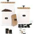 thumbnail image 1 of Kitchen Canisters for Countertop Set of 3, Canisters Sets for the Kitchen Counter with Lid, Metal Farmhouse Food Storage Containers Jars for Flour Sugar Coffee Tea Spice (White), 1 of 6
