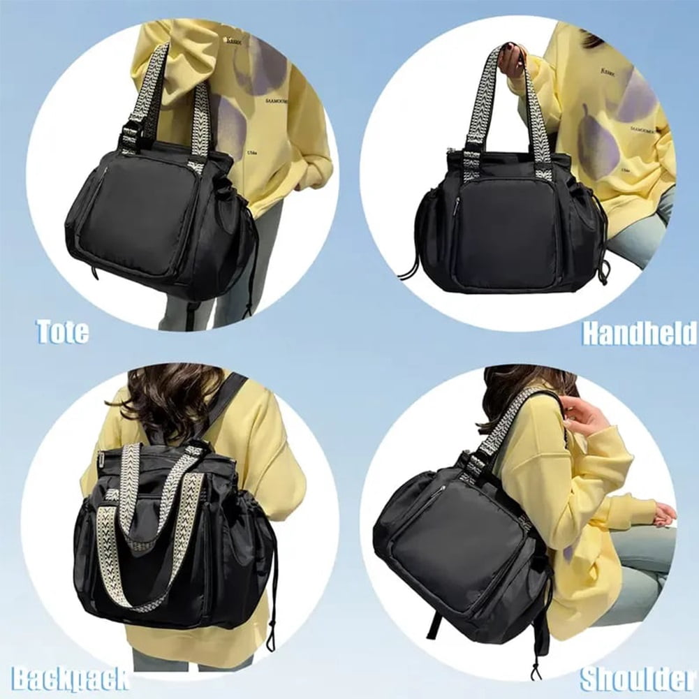 Multi-functional Large-Capacity Tote Backpack for Travel & Mommy & Daily Use, 2 in 1 Versatile Cradle Backpack Diaper Bag for Women Mom Outdoor, Convertible Lightweight with Multiple Pockets