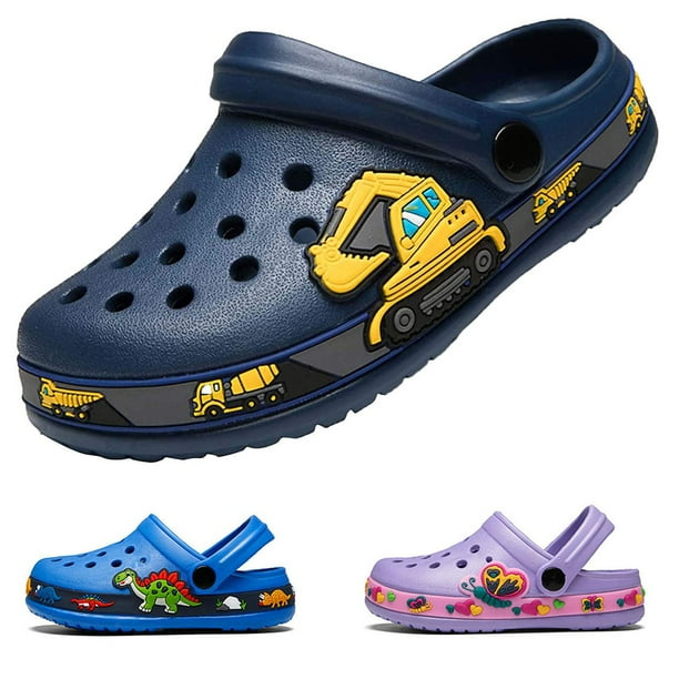 Drecage Toddler Boys Girls Clogs Kid's Cartoon Garden Clogs Slide