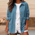 thumbnail image 2 of Tqcoqu Women Corduroy Shacket Button Down Loose Long Sleeve Casual Jacket, Button Down Front with Dual Pockets,Women's,Size S-XXXL, 2 of 9