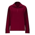 thumbnail image 4 of Heisall Womens Sweatshirts Long Sleeve V Neck Zip Up Solid Color Embossed Casual Knit Pullover, 4 of 8