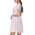 thumbnail image 2 of Vsdgher Patte Rose pour Femmes Été 2025 Décontracté Robes Midi Maxi Légères Manches Courtes Col Rond Robe de Plage, 2 of 6