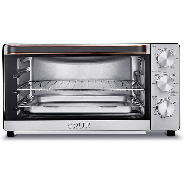 Crux Crx14543 6 Slice Convection Toaster Oven With Adjustable Grill Rack 60 Minute Timer Walmart Com Crux Crx14543 6 Slice Convection Toaster Oven With Adjustable Grill Rack 60 Minute Timer Walmart Com
