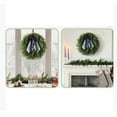 thumbnail image 4 of Christmas Wreath with Bells and Ribbon,Artificial Pine Greenery Winter Wreath for Front Door Decor,Country Style Hanging Wreath for Indoor Outdoor Home Use on Porch,Wall,Window and Mantel, 4 of 7