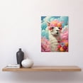 thumbnail image 2 of Head in the Clouds Conceptual Artwork Fabulous Carefree Llama with Rose Flower Headband Kids Room Unframed Wall Art Print Poster Home Decor Premium, 2 of 5