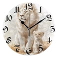 thumbnail image 4 of DEIARA Lion and Its Cub Burgundy Butterfly Wall Clock 10in Silent Mechanism Battery Operated Retro Style for Living Room Bedroom and Kitchen Gold Pointer, 4 of 10