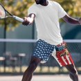 thumbnail image 4 of Yuyamidu Mens Patriotic Swim Trunks 250th Patriotic American Flag Eagle Print Quick Dry Beach Board Shorts for 4th Of July Summer Swimwear Man M, 4 of 8