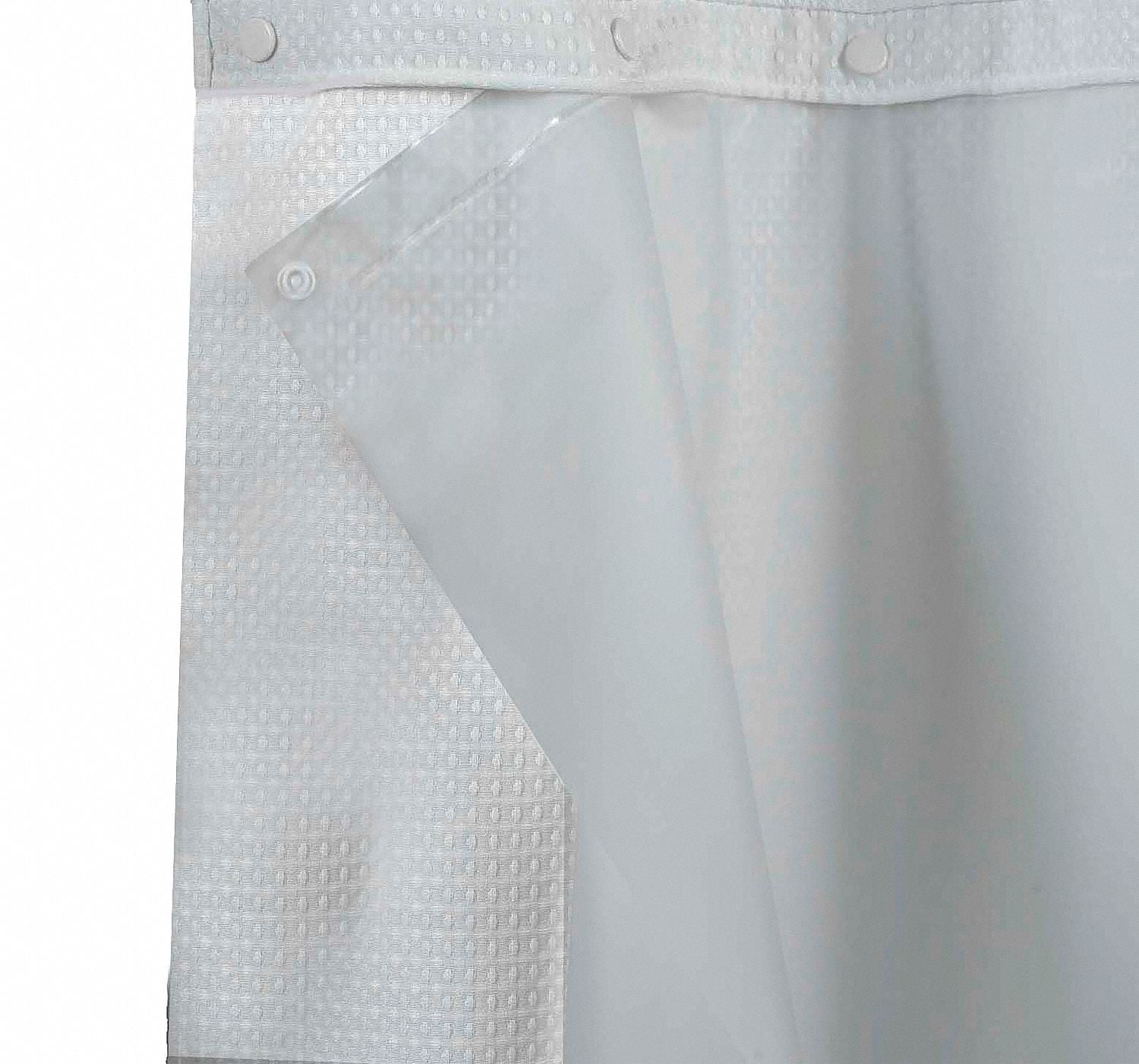 Hookless Shower Curtain Liner,70 in W,Frost HBH14SL0957