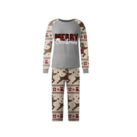 

Steady Kids Christmas Pajamas Christmas Prints Family Matching Long Sleeve Tops+Pants Set Family Matching Sets