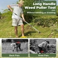thumbnail image 3 of Weed Puller Tool with Long Handle - 60" Manual Weeder Remover Tool, 2 in 1 Hand Rake and Garden Hoe for Gardening, Heavy Duty Uprooting Weeding Pull Yard, Lawn, Patio, 3 of 5