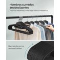 thumbnail image 5 of SONGMICS 50 Perchas de Plástico, Antideslizantes, Ahorro de Espacio, 41,5 cm de Largo, Gancho Giratorio 360º, Negro, 5 of 5
