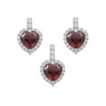 thumbnail image 1 of Heart Simulated Garnet Cubic Zirconia Matching Set Sterling Silver, 1 of 2