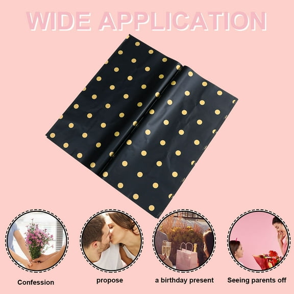 Minkissy 20Pcs Round Dot Pattern Bridal Wrapping Paper for Wedding and Graduation present Wrapping Waterproof