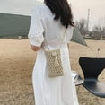 thumbnail image 5 of Vacation Travel Straw Woven Purse Women Mini Shoulder Crossbody Phone Bag Beige, 5 of 10